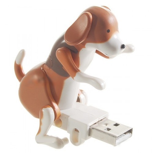 USB antistresový pes (hnědo bílý)
