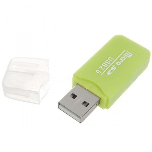 USB 2.0 čtečka micro SD / TF karet (zelená)