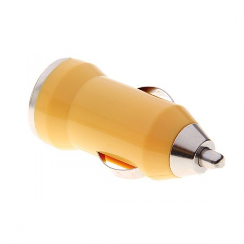 USB napájecí adaptér autonabíječka (žlutá)