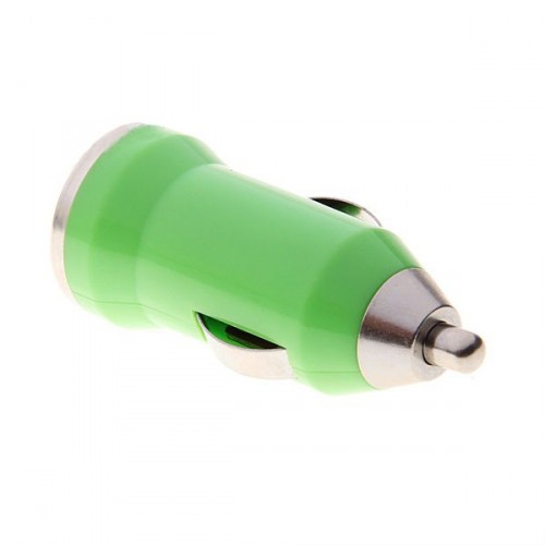 USB napájecí adaptér autonabíječka (zelená)