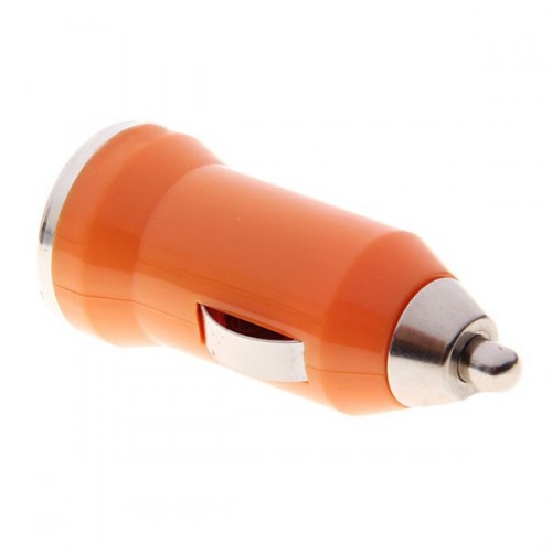 USB napájecí adaptér autonabíječka (oranžová)