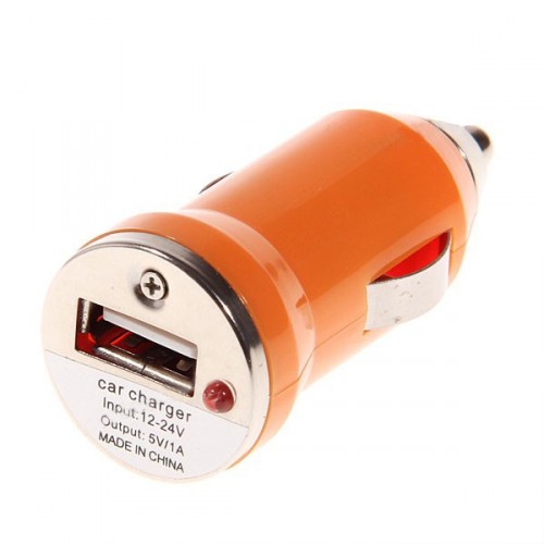 USB napájací adaptér autonabíjačka (oranžová)
