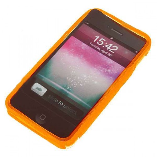 Ochranné protisklzové púzdro pre iPhone 4 - oranžové