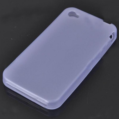 Ochranný silikonový kryt pro iPhone 4 - průhledná modrá