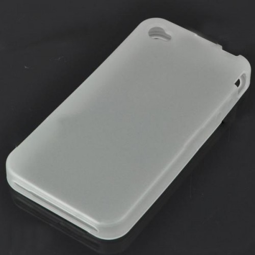 Ochranný silikonový kryt pro iPhone 4 - průsvitná bílá