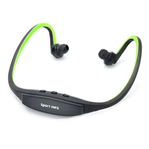 Športový MP3 player - sluchátka zeleno-čierne