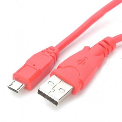 USB na Micro USB nabíjací/dátový kábel pre mobilné telefóny - červený (95 cm)