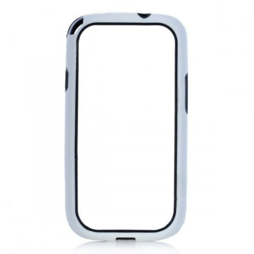Ochranný rám silikon + plast pro Samsung i9300 Galaxy S III černo-bílý