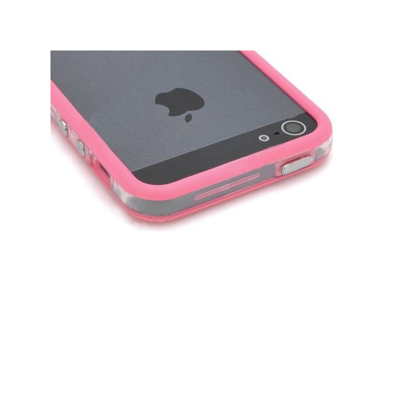 Ochranný silikonový rám pro iPhone 5 - tmavě růžová