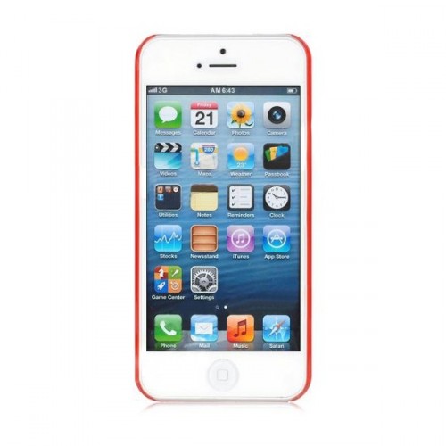 Ochranný zadní kryt pro iPhone 5 - průsvitná červená
