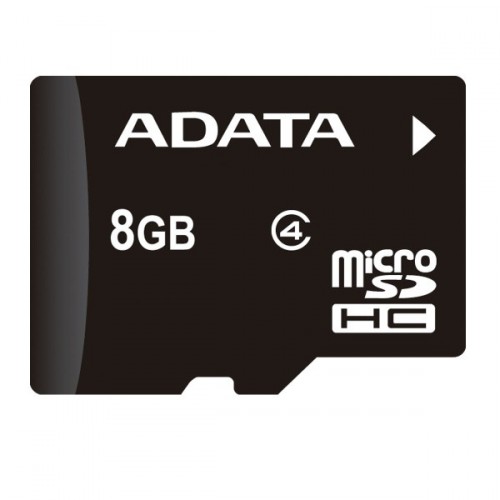 8GB microSDHC karta A-DATA class 4 + adaptér