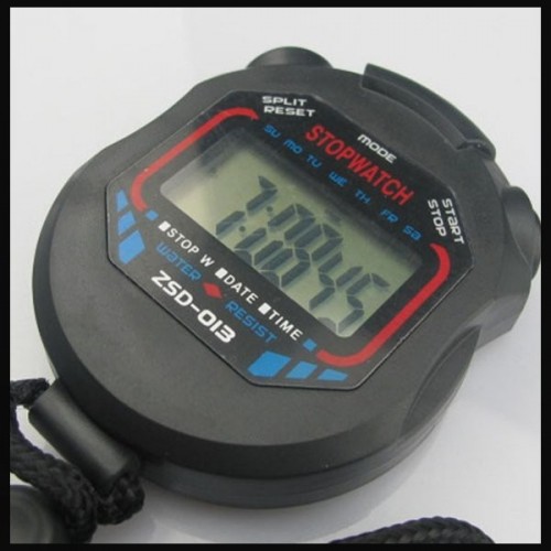 Digitálne športové stopky s hodinami a budíkom 1,5' LCD