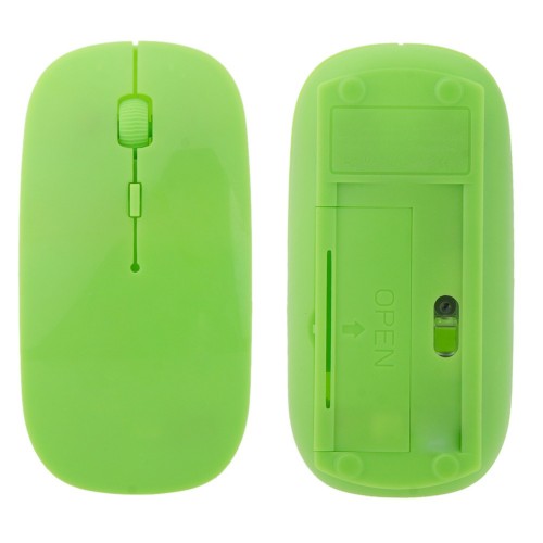 Ultratenká bezdrátová myš - zelená 2,4G USB reciever