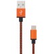 Oranžovo čierny kábel USB 2.0 - USB-C 3.1 1m