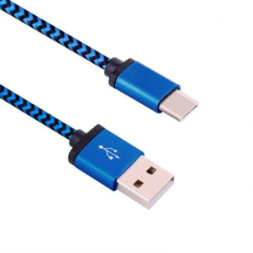 Modro čierny kábel USB 2.0 - USB-C 3.1 1m