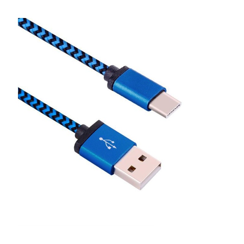 Modro čierny kábel USB 2.0 - USB-C 3.1 1m
