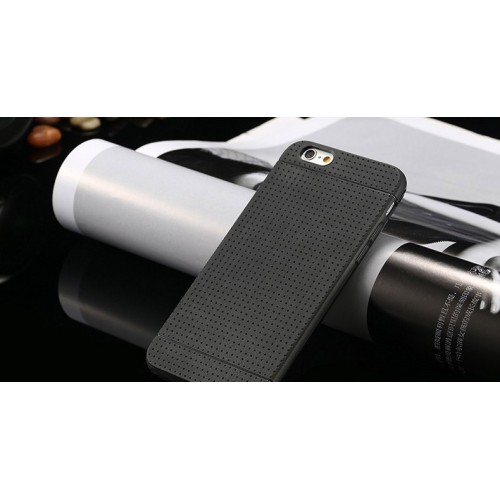 Čierny silikónový zadný kryt pre iPhone 6 Plus
