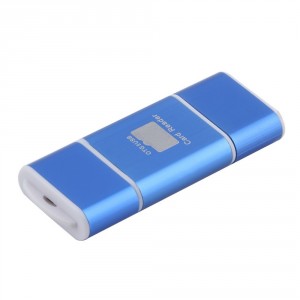 USB 2.0 OTG adaptér/čítačka microSD - modrý