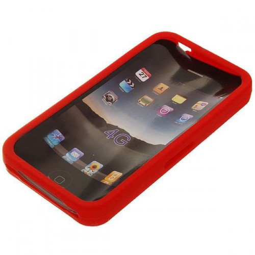 Ochranné silikonové pouzdro pro iPhone 4 - červené