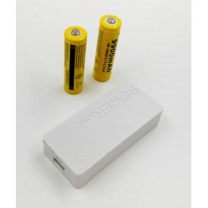 USB Power Banka na 2x 18650 baterie bílá