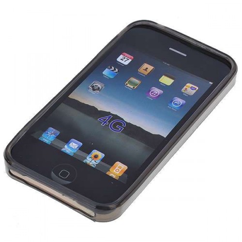 Ochranný silikonový kryt pro Apple iPhone 4 - průsvitně černé