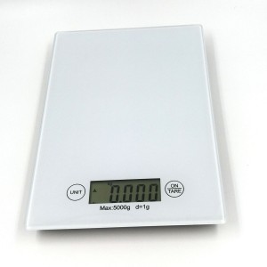 Digitální kuchyňská váha se skleněnou plochou do 5kg bílá
