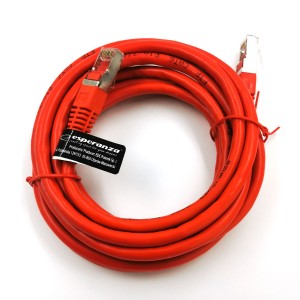 EB286R UTP CAT 6 patchcord kábel 3m červený Esperanza