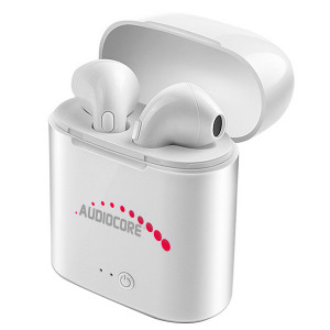 Bezdrôtové slúchadlá do uší s Bluetooth + stanica Audiocore AC520 W biela TWS 5.0