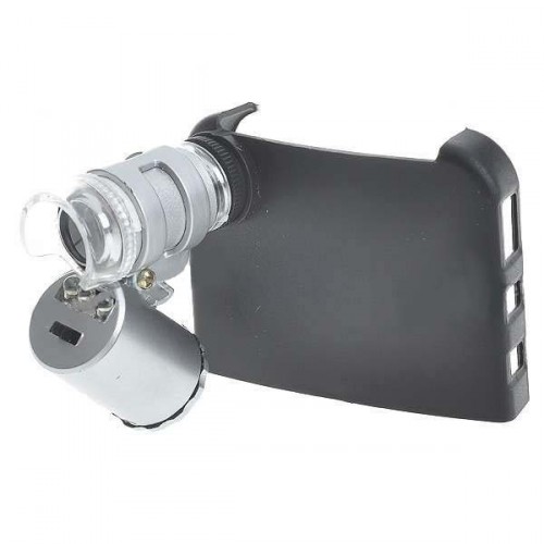 Mini 60X mikroskop s LED podsvícením + UV světlo pro iPhone 4