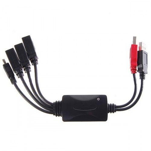 USB 2.0 4-portový kabelový hub s duálním napájením