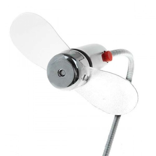 USB ventilátor s flexibilným krkom a modrým LED svetlom